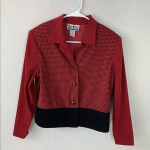 Sheri Martin New York Womens Red and Black Blazer
